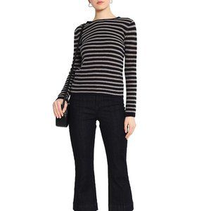 IRIS & INK Shaney striped cashmere and Wool-blend sweater. Size Med.